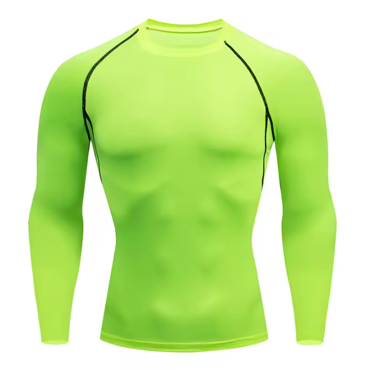 Camiseta Tensa Para Hombre Deporte Fitness Entrenamiento Quick-drying Manga Larga Sportswear Transpirable Y Secado Rápido - 1