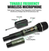 Micrófono Inalámbrico UHF Rechargeable 2 Canales Microfonos Dinámicos Ajustable Frequence Para Escenario 200 Pies DL602 - details 12