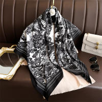 Bufanda De Primavera Para Mujer Diseño De Lujo Poliéster Suave Chal Suave Playa 90x90cm Fashion Accessory Decorativo - details 1