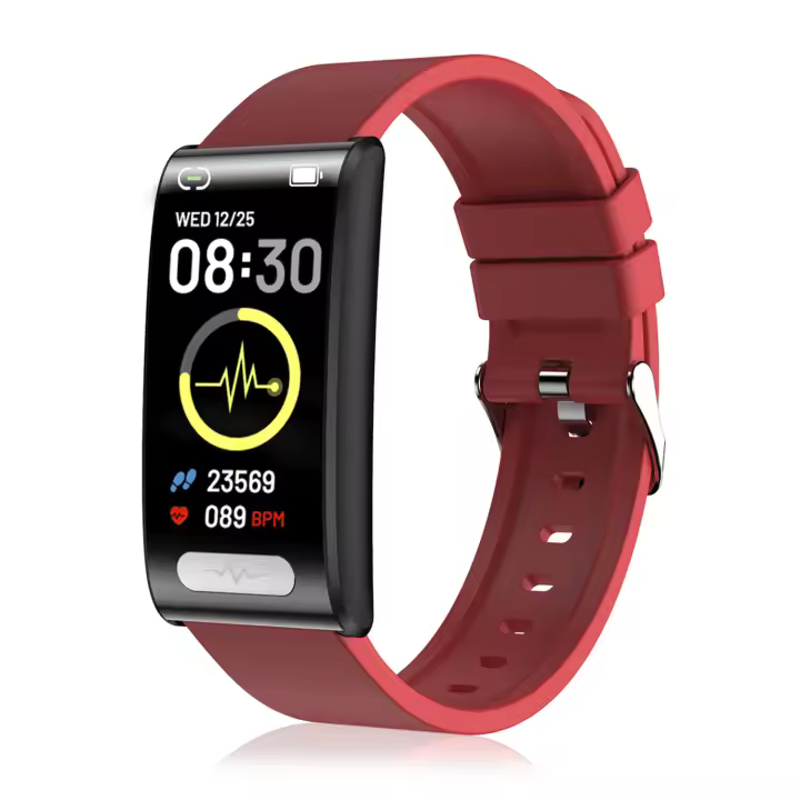 DAM. Brazalete inteligente TK70 ECG, medición de glucosa en sangre, oxígeno y tensión, frecuencia cardiaca 24 horas, termómetro corporal. 5x1x3cm. - 1