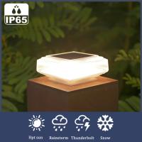 Lámpara Solar De Poste Para Jardín Y Patio Luz De Capa De Pared Exterior Impermeable Con Sombrilla Cuadrada Luz Cálida Para Deck Y Valla - details 2