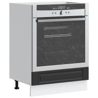 vidaXL Mueble de horno Porto madera reconstituida en color Negro/Marrón roble/Gris hormigón y más | almacenamiento funcional diseño moderno para baño dormitorio sala - details 0