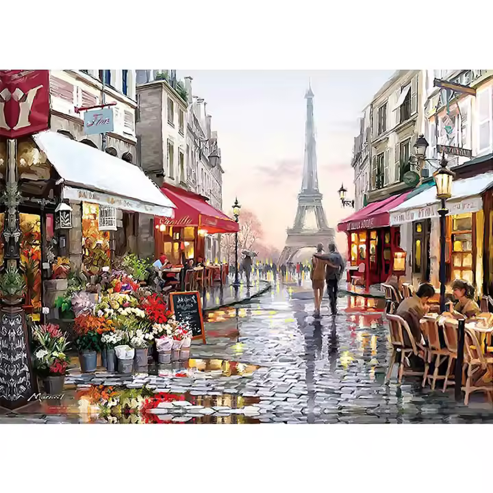 Rompecabezas De 1000 Piezas De Calle De París Juego Educativo Para Adultos Y Niños Decoración Del Hogar Divertido Y Desafiante - 1
