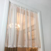 Cortina De Cocina Corta Blanca Sólida Estilo Moderno Con Cuentas Y Rodillo De Encaje Para Armario Y Ventana Material De Poliéster 100% - details 5