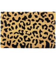 COSHANO Felpudo Alfombra Fibra de Coco Natural con Reverso PVC Antideslizante Media Luna 40x60cm Rectangular Animal Print - details 0