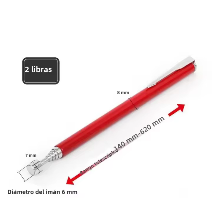 Mini Herramienta Magnética Telescópica Portátil Con Luz Para Recoger Bolas De Tornillo Varita Extendible De Metal Herramienta De Reparación De Coche - 1