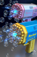 Pistola De Burbujas Con 40 Orificios Máquina De Jabón De Estilo Rocket Juguete Para Niños Juegos Al Aire Libre De Verano Regalos Para Niños En Fiestas De Boda - details 11