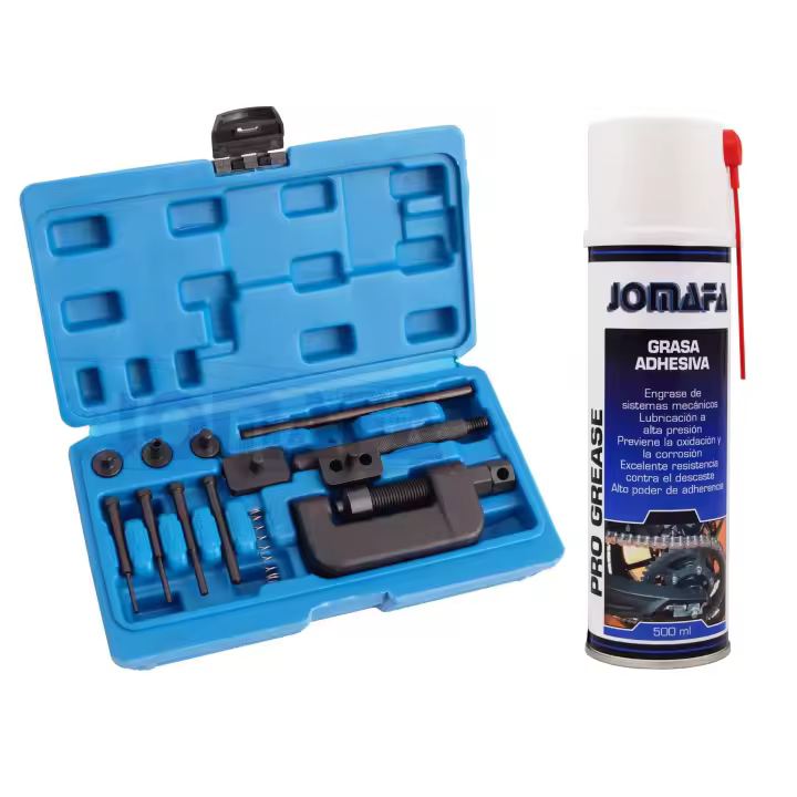 JOMAFA - Juego de remachadora de cadena de motos con grasa para cadenas 500ml - JMK10039 - 1
