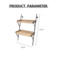 Estante de madera maciza de dos capas, adecuado para sala de estar, dormitorio y cocina, 50x30x78cm - details 1