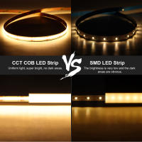 Tira De Luz LED COB CCT Alta Densidad 608 LEDs/m 2700K a 6500K Cambiable DC12V 24V Dimmable FOB Lámpara De Tira Lineal Para Iluminación De Sala De Estar - details 3