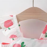 Vestido De Verano Para Niñas 0-3 Años Estilo Casual Con Volante Y Diseño De Pears Florido Manga Corta Tipo Halter Longitud De Pierna Vestido De Mujer - details 12