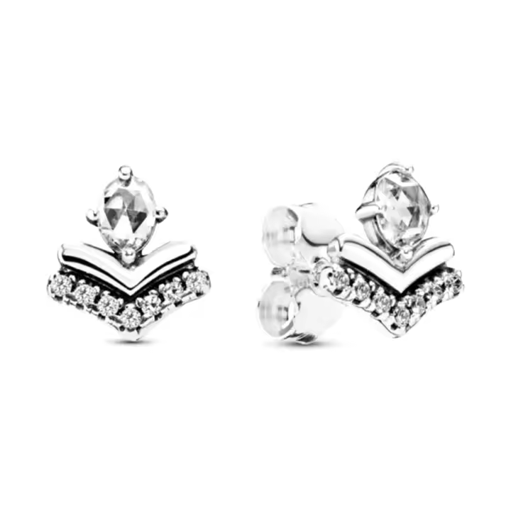 Pandora 297787 Pendientes de clásicos Wish en forma de V Plata de ley - 1