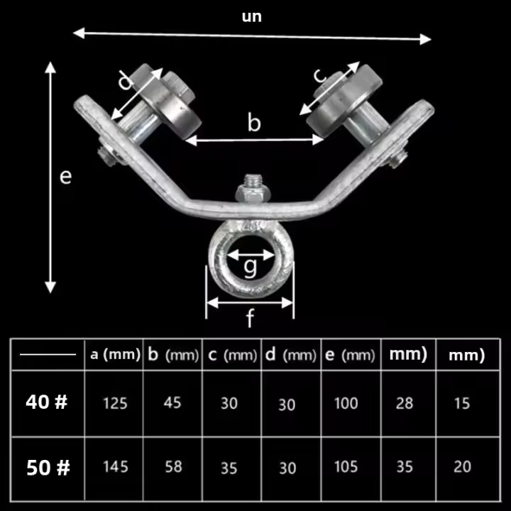 Gancho De Acero Con Rodamiento Circular Para Levantamiento De Cables Resistentes Y Angulares Soporte Para Alambre De Acero Pulley De Angulo 40/50 Herramienta Manual - 1