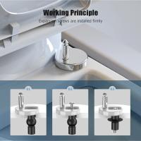 Las fijaciones del asiento del Inodoro de Liberación rápida, accesorios Superiores universales para el asiento del Inodoro Bisagra del asiento del Inodoro de Liberación rápida para orificios ciegos del odorno (paquete de 2) - details 1