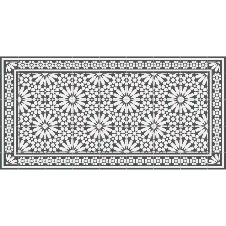 VINILIKO, Alfombra de vinilo Samara gris oscuro, estilo baldosas - 1