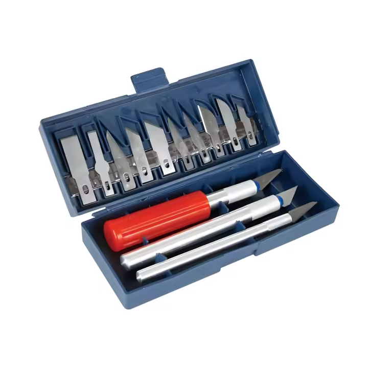 Velleman Juego de Cúteres de Precisión - 3 Mangos y 13 Hojas para Manualidades y Bricolaje - 1