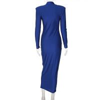 Vestido Largo Bodycon Verde Elegante Para Mujer Con Hombros Acolchados Manga Larga Estilo Club Fiesta Primavera Otoño High Stretch - details 25