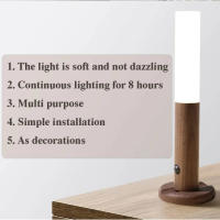 Lámpara Creativa Inteligente Con Sensor De Movimiento PIR Luz LED Recargable Magnética Nocturna Para Madera Armario De Cocina Luz De Cabina - details 0