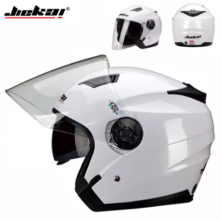 Casco De Motocicleta Vintage Con Lente Doble Para Karts Scooters Y Vans Protección Abs Unisex Adecuado Para Todas Las Estaciones - 1