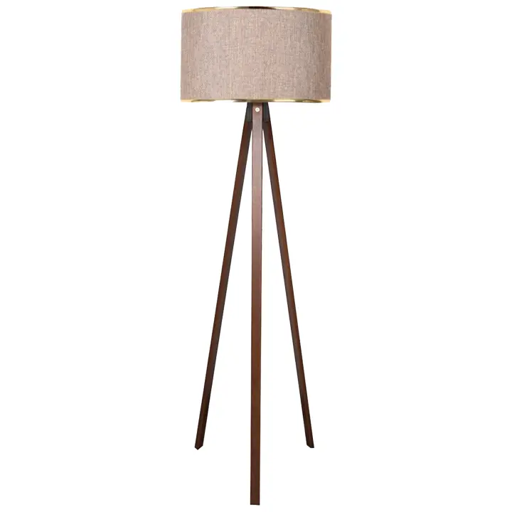 Lámpara de pie 140 cm. beige/oro, tipo E27 Max 60 W WELLHOME - 1