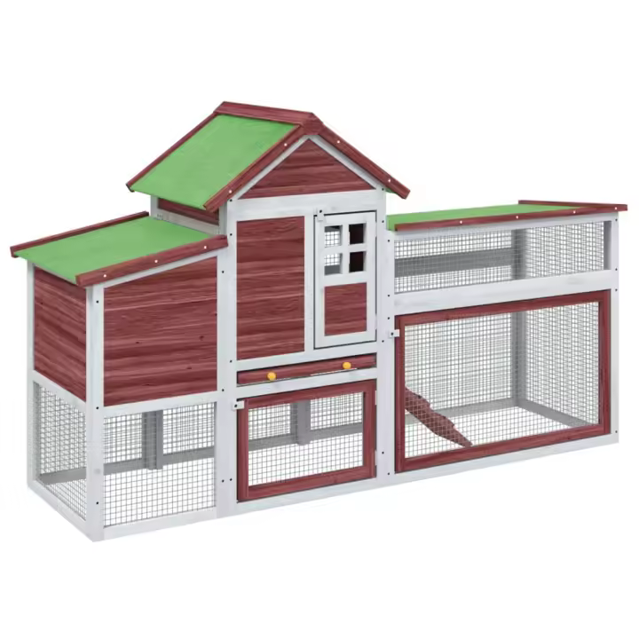 vidaXL Gallinero moca 186,5x58,5x113 cm Color Moca,  Marrón,  Gris y mas - 1