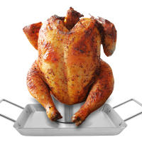 Pan De Pollo Asado En Acero Inoxidable Para Barbacoa Herramienta Desmontable Para Hornear Y Asar Carne Ideal Para Alimentos Al Aire Libre - details 4