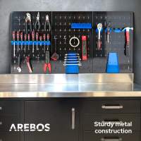 AREBOS Pared Herramientas Pared Perforada Pared Taller Pared Metálica 17 Piezas - details 14
