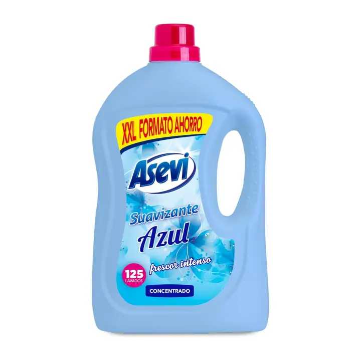 Asevi Suavizante Azul Concentrado - Frescor Duradero y Extra de Suavidad - Facilita el Planchado y Elimina Estática - 125 Lavados - Ropa Suave y Esponjosa - 1