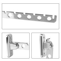 Estante De Secado De Ropa Montado En La Pared Acero Inoxidable Con 6 Agujeros Organizador Espacioso Para El Hogar Plegable - details 1