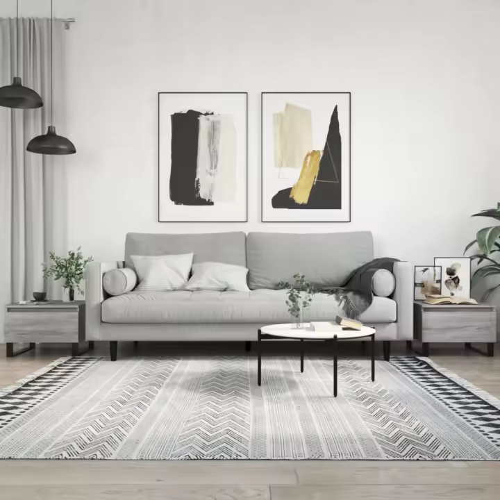 vidaXL Mesas de centro 2 uds madera ingeniería gris Sonoma 50x46x35 cm - 1