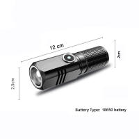 Linterna LED Mini Potente XHP90 Con Batería Integrada Tipo-C Recargable EDC Torcha Lámpara Para Camping Resistente Al Choque Y Agua Luz > 350 Lumen Distancia De Iluminación > 500 Metros - details 0