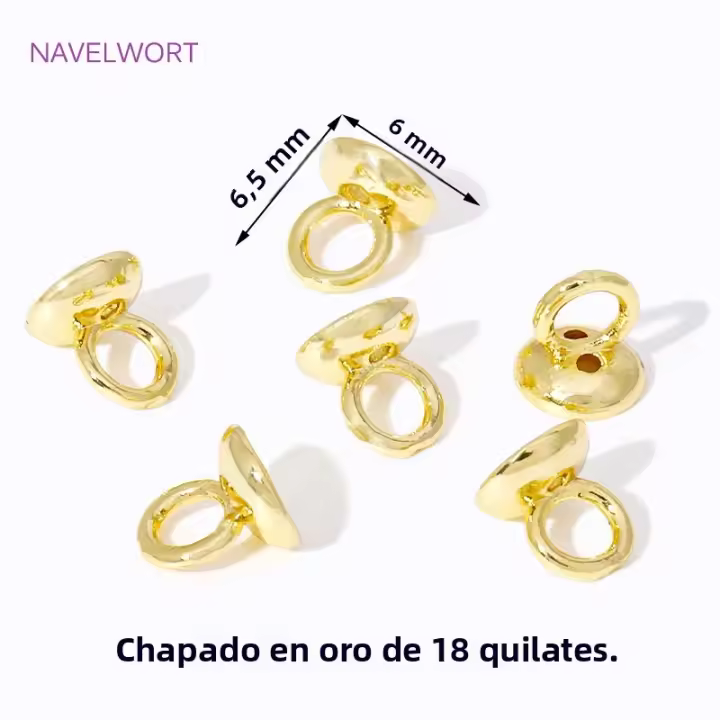 Conector De Bracelete De Perla De 4.5/6MM En Latón Galvanizado De 18K Con Anillo Para Accesorios De Joyería DIY - 1