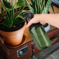 Botella De Rociador De 500ML Cuadrada Recargable Para Plantas Soluciones De Limpieza Cabello Jardinería Maquillaje Verde/marrón - details 5