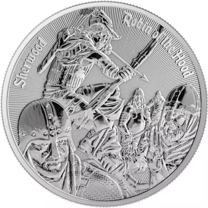 ROBIN OF THE HOOD Sherwood 1 Oz Moneda Plata 1000 Francs Camerún 2024 - 1