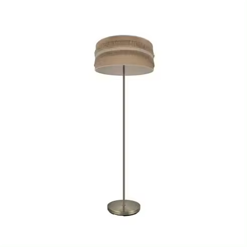 Lámpara de Pie Natalia FABRILAMP | Diseño Elegante | Cuero/Saco-Beige | 164x40x40 Cm - 1