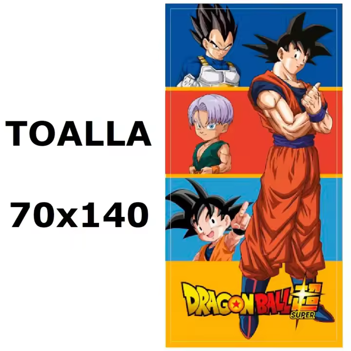 Toalla de playa Dragon Ball Z,Toalla de baño Dragon Ball Z,MICROFIBRA 100% POLYESTER,MEDIDAS 70x140cm,cm,fespu - 1