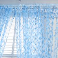Cortinas Verdes De Hojas De Sauce 2 Paneles Diseño De Estampado Transparentes Cortina Voile Para Decoración De Habitaciones Y Salones - details 4