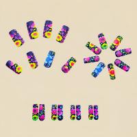 24pcs/set Uñas Postizas Largas Medias Falsas De Cuadrado Ballet Con Flores Y Mariposa Azul Verde Para La Temporada De Primavera Y Verano - details 43