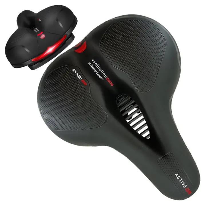 ALJOIR Sillín Bicicleta Transpirable de Gel Absorbente de Golpes con Reflector Incorporado Asiento de Bicicleta Antiprostatico Cómodo para BMX, Bicicleta de Carretera, Bicicleta de Montaña - 1