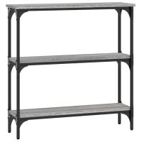 vidaXL Mesa consola madera de ingeniería 75x22,5x75 cm Negro, Roble Sonoma, Roble ahumado Mesa de sofá Mesa de Entrada para Salón Consola de Entrada Mueble Recibidor Mesita Mesa auxiliar Salon - details 1