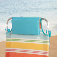 Aktive - Pack 2 sillas de playa plegables, reclinables en 7 posiciones, aluminio y textileno a rayas multicolor, con cojín y asas de transporte, modelo Santorini - details 5