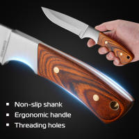 Cuchillo De Sobrevivencia Con Mango De Madera Y Funda De Nylon Herramienta De Pesca Y Caza Para Camping Y Tácticas - details 1