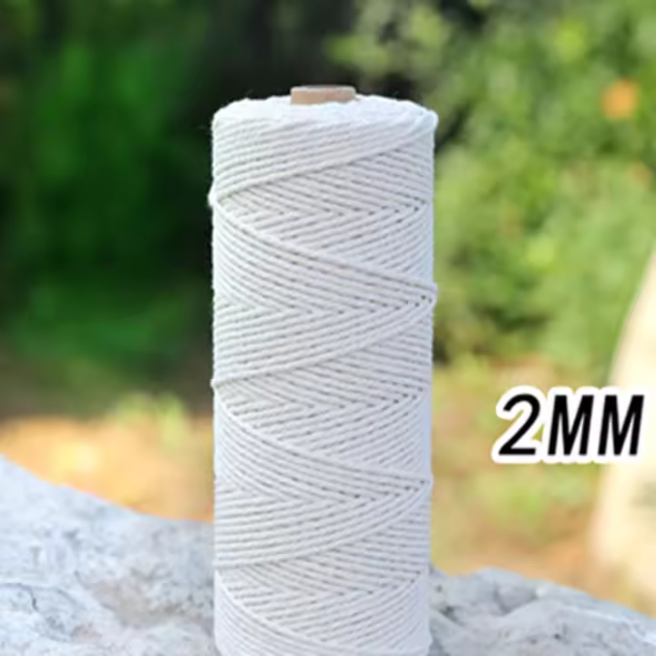 Cordón De Algodón Tejido En Tres Haces Para Manualidades Natural Beige DIY Accesorios Para Bodas Y Hogar Regalo - 1