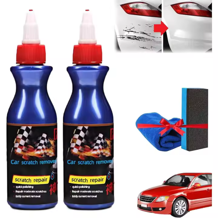 Cera reparadora de arañazos para coche, removedor de arañazos de cera para coche, kit de eliminación de arañazos de coche, agente de restauración de piezas de coche, agente reparador de arañazos de pintura nano para coche (2 unidades) - 1