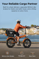 Bicicleta Eléctrica Plegable ENGWE EP-2 Boost, Motor 250W, Batería 48V 13Ah, Neumáticos Anchos  20*4.0 pulgadas, Máxima 25 km/h, Autonomía 120 km, Freno Disco Mecánico Delantero y Trasero, Sensor de Par, Suspensión Delantera, Shimano 7 Velocidades - Gris - details 3
