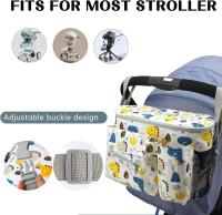 Bolsa de almacenamiento para cochecito de bebé Bolsa de almacenamiento para cochecito de Enfermería de gran capacidad con bolsa de limpieza y soporte para taza Correa de hombro ajustable para la mayoría de los cochecitos Bolso multifuncional (rosa) - details 3