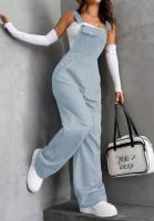 Monopiece Retro Europeo Y Americano Para Mujer Con Bolsillos De Color Sólido Pantalones Casuales Y Sueltos De Overal - details 16