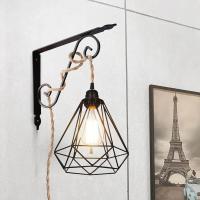 Lámpara Colgante Retro Industrial Con Cordón De Henequén Soporte E27 Para Dormitorio Pasillo Balcon Pendant Luz De Fixture - details 5