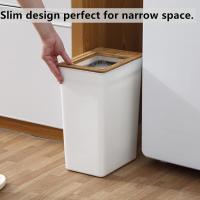Bote de Basura pequeño de plástico, Contenedor de Basura Blanco de 9 litros, Papelera, Papelera pequeña y Delgada para baño, Sala de Estar, Hogar, Cocina - details 2
