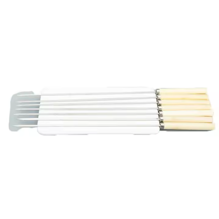 Maple inoxidable barbacoa pinchos mango de Madera 35mm carne pinchos perfecto para Carne Y verduras - 1
